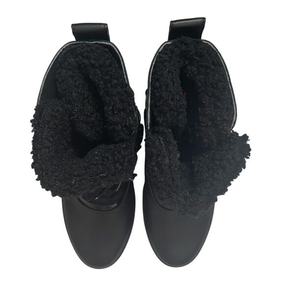 SOREL Joan of Arctic Wedge Boots Black Waterproof Size 8.5 Women’s Shearling - Picture 5 of 10